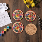 Arttykase Madhubani bird mandala coaster kit — beautifully packaged Indian folk art DIY gift set for art lovers and mindfulness enthusiasts